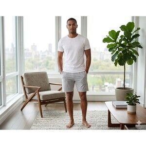 Real Essentials Mens 3X Gray Shorts Elastic Waist Casual Lightweight Lounge Wear